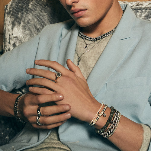 Men's Collection Gold & Black Diamond Eye Disc Medallion Signet Ring