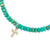 Men's Collection Gold & Diamond Mini Cross on Turquoise