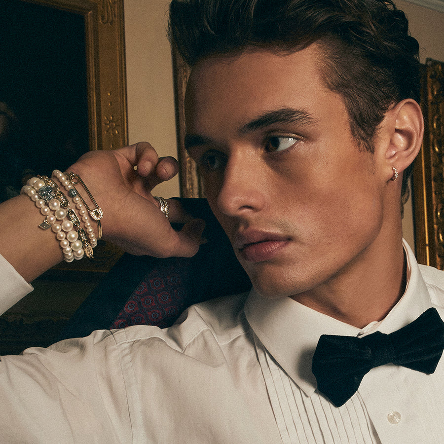 Men's Collection Pure Gold Eye on Pearl - Sydney Evan Fine Jewelry