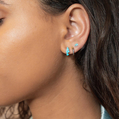 Gold & Enamel Mini Elephant Stud