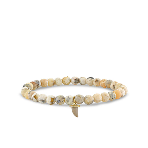 Men's Collection Gold & Diamond Small Horn on African Opal