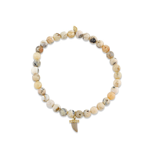 Men's Collection Gold & Diamond Small Horn on African Opal