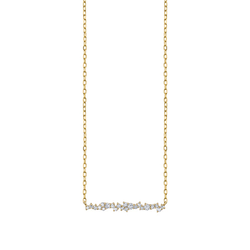 Gold & Diamond Small Cocktail Bar Necklace