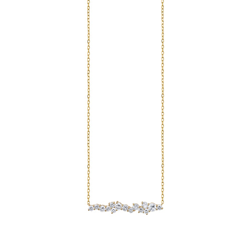 Gold & Diamond Cocktail Short Bar Necklace