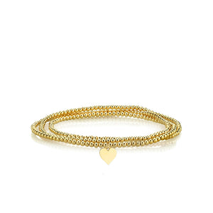 Pure Gold Tiny Heart on Gold Beads - Sydney Evan Fine Jewelry