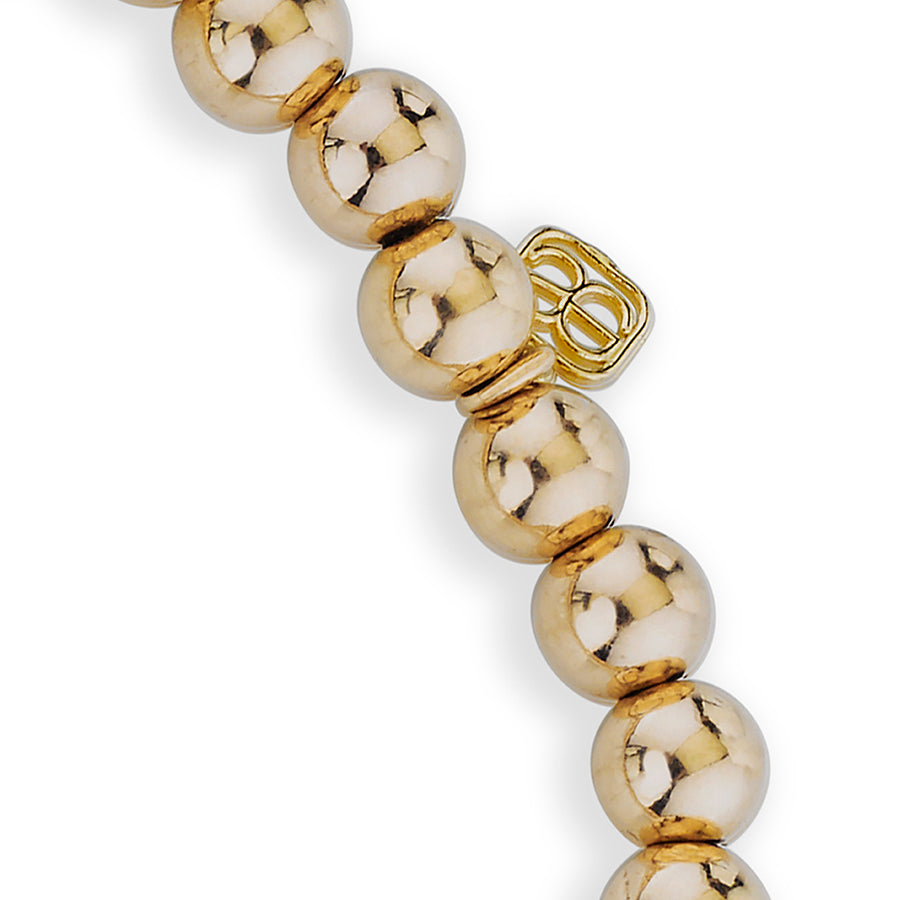 Pure Gold Evil Eye Link on Gold Beads - Sydney Evan Fine Jewelry