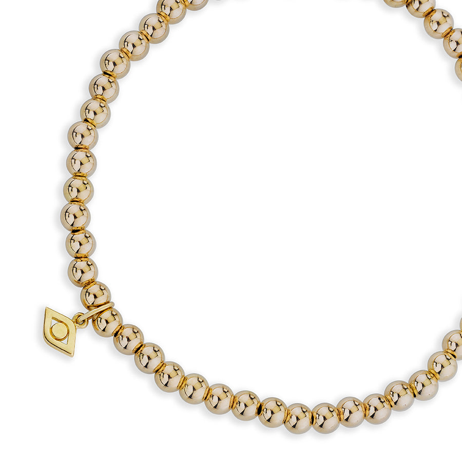 Pure Gold Evil Eye Link on Gold Beads - Sydney Evan Fine Jewelry
