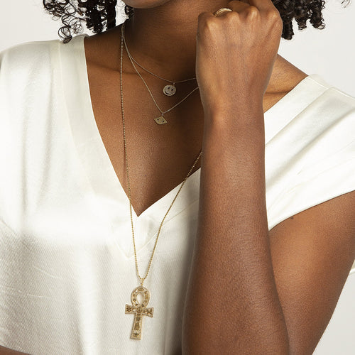 Gold & Diamond Medium Happy Face Charm