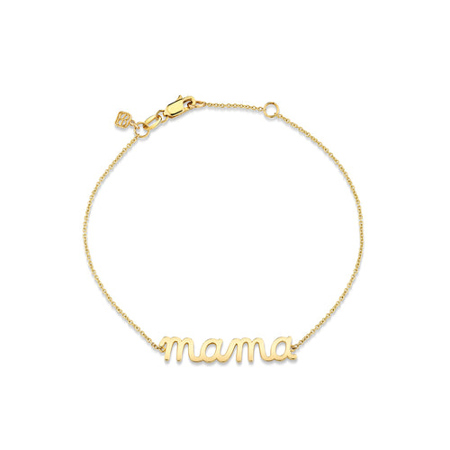 Pure Gold Mama Script Bracelet