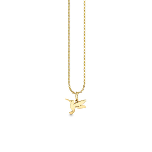 Pure Gold Tiny Hummingbird Charm