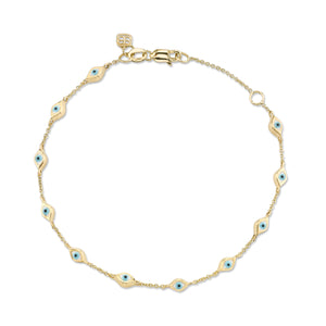 Gold & Enamel Multi Mini Eye Bracelet - Sydney Evan Fine Jewelry