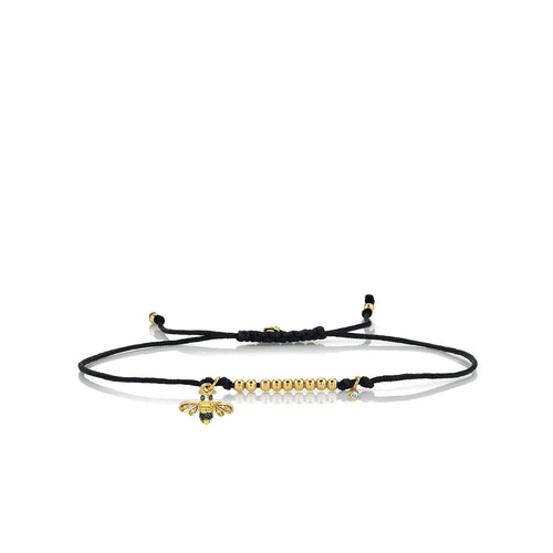 Kids Collection Gold & Diamond Tiny Bee Cord Bracelet