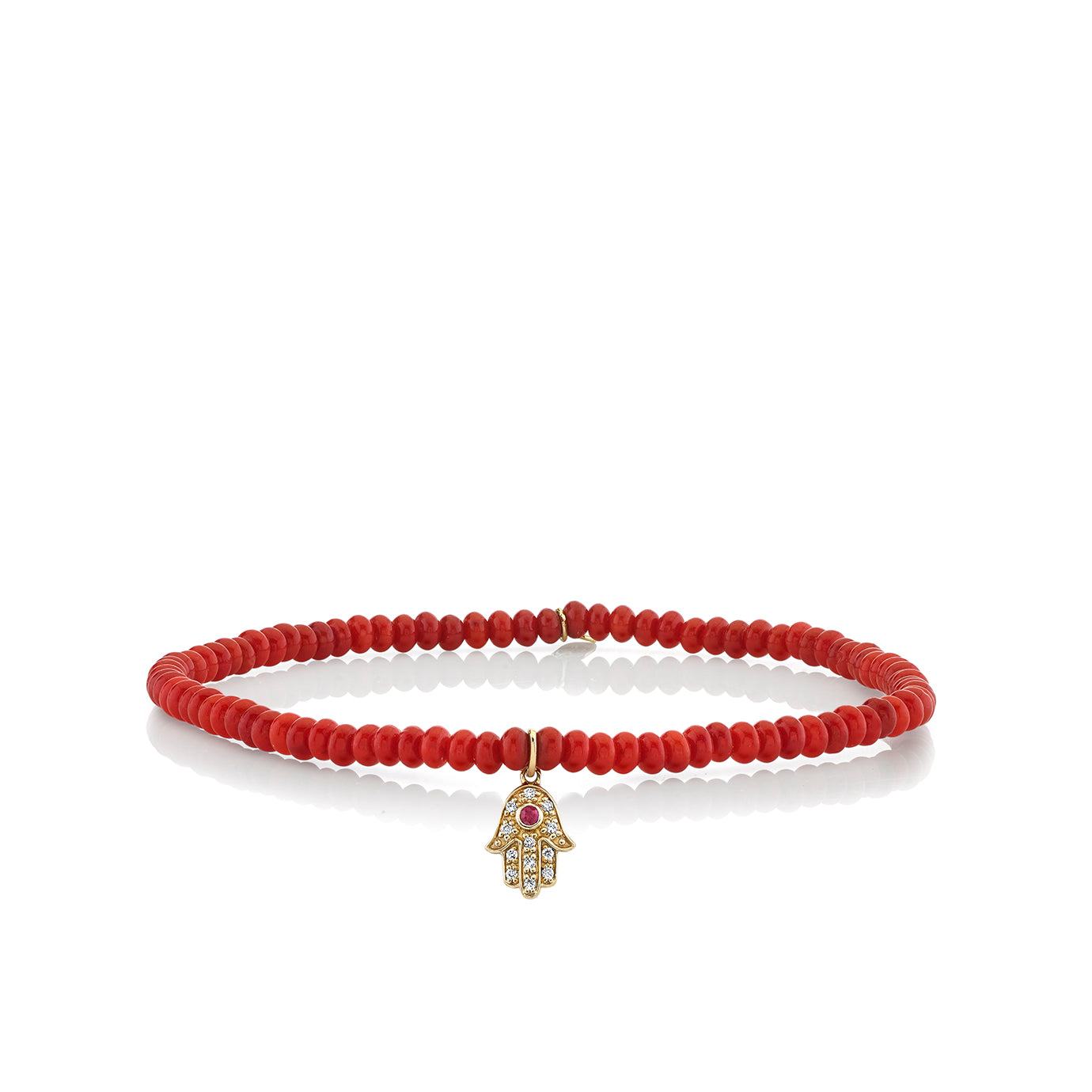 Collection Small Gold & Diamond Hamsa on Sea Bamboo