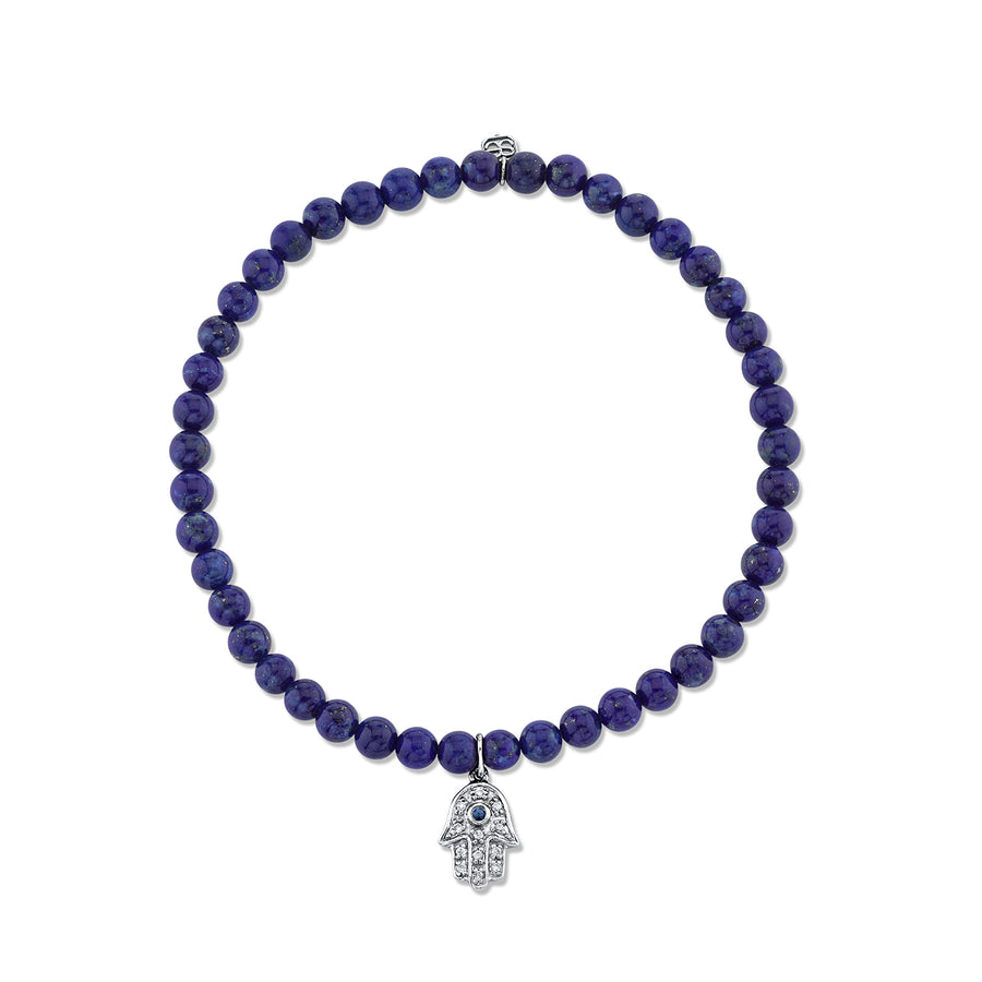 Men's Collection Sapphire & Diamond Hamsa on Lapis - Sydney Evan Fine Jewelry