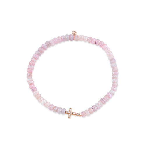 Rose Gold & Diamond Cross on Grapolite