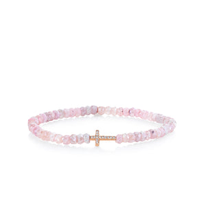 Rose Gold & Diamond Cross on Grapolite - Sydney Evan Fine Jewelry