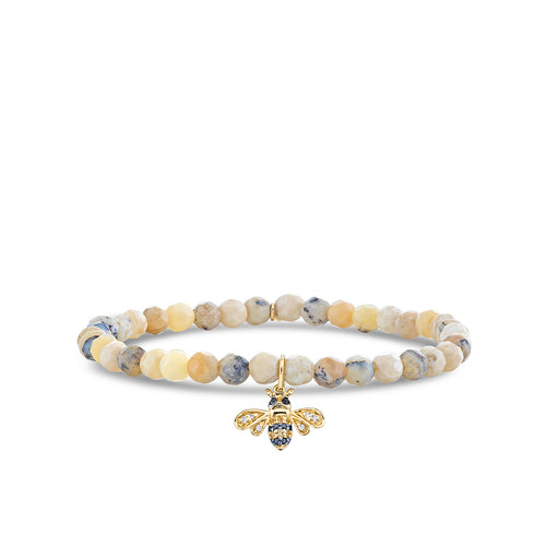 Kids Collection Gold & Diamond Bee on African Opal