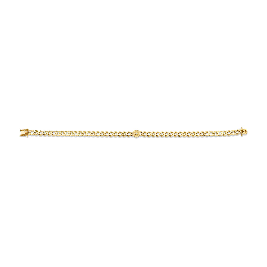 Gold & Diamond Small Marquise Eye Coin Anklet - Sydney Evan Fine Jewelry
