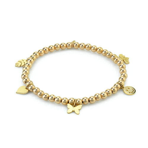 Pure Gold Tiny Multi-Charm on Gold Beads