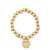 Gold & Diamond Large Zodiac & Rondelle on Gold Beads