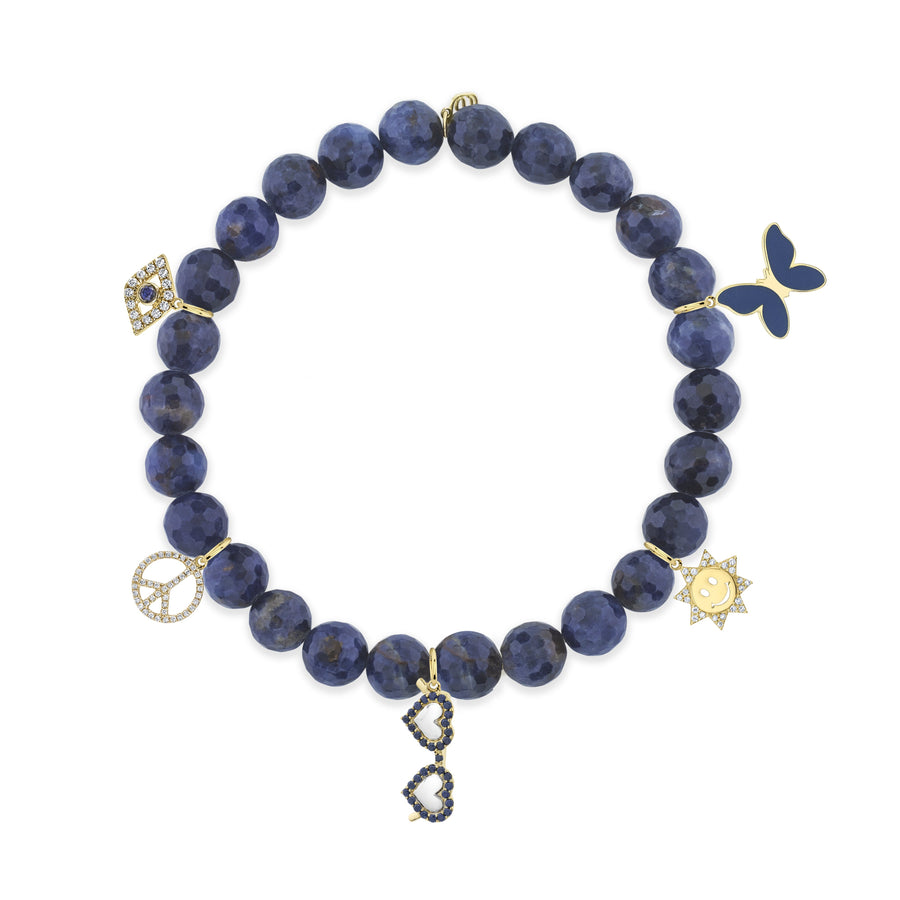 Gold & Diamond Sunshine Multi-Charm on Sapphire - Sydney Evan Fine Jewelry
