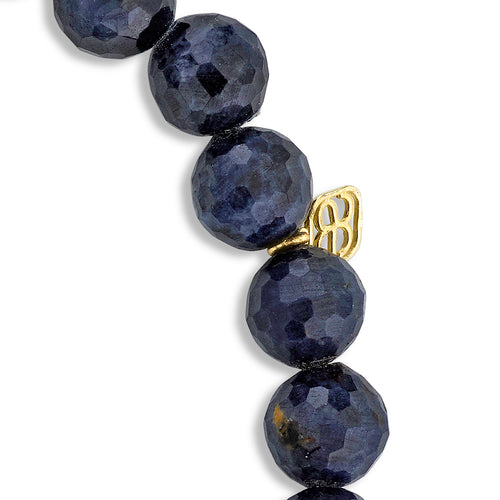 Men's Collection Gold & Diamond Eye Bead on Sapphire