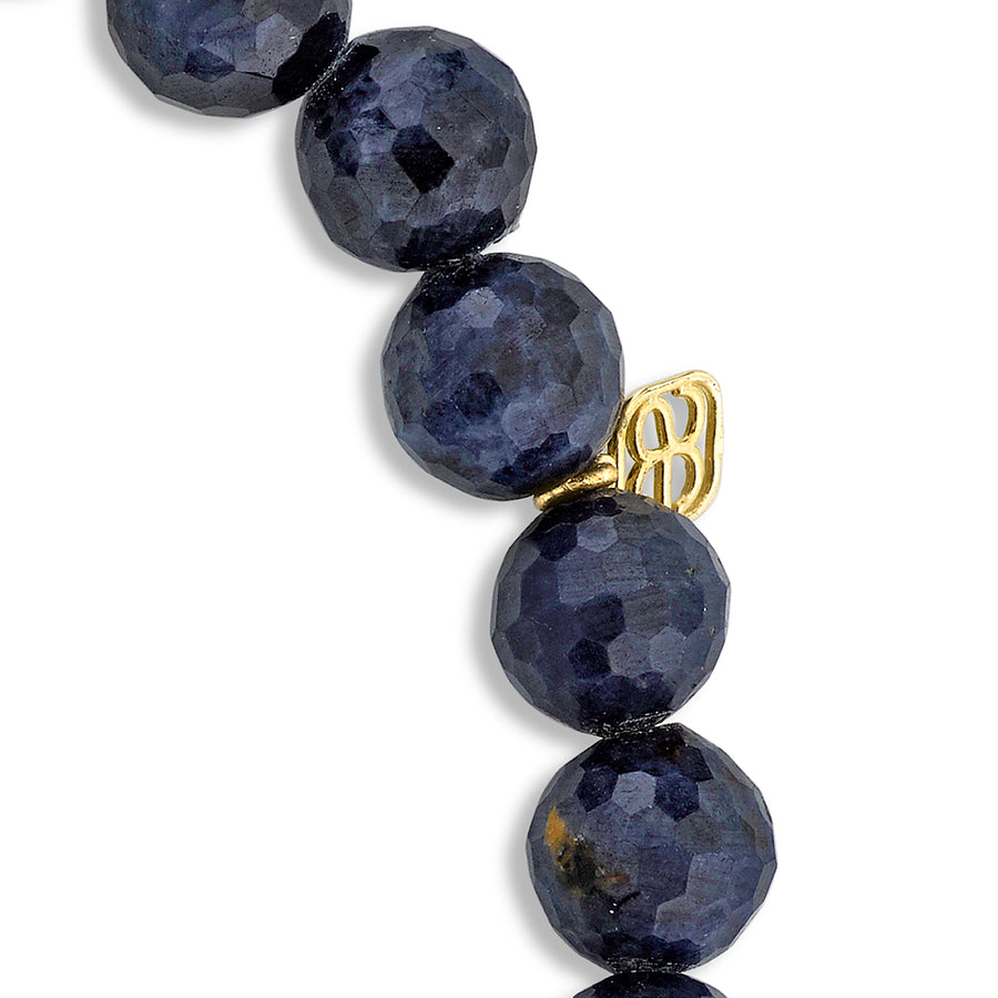 Men's Collection Gold & Diamond Eye Bead on Sapphire - Sydney Evan Fine Jewelry