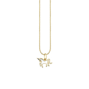 Gold & Enamel Unicorn Charm - Sydney Evan Fine Jewelry