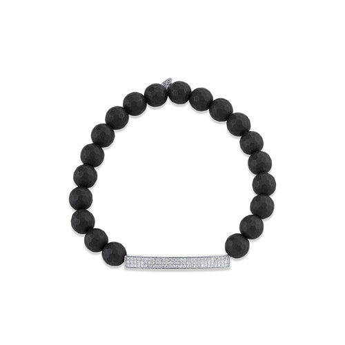 Men's Collection Gold & Diamond Three Row Bar on Onyx