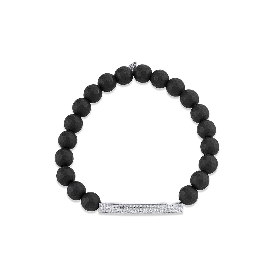 Men's Collection Gold & Diamond Three Row Bar on Onyx - Sydney Evan Fine Jewelry