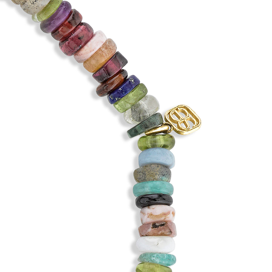 Men's Collection Gold & Diamond Rondelle on Rainbow Heishi - Sydney Evan Fine Jewelry