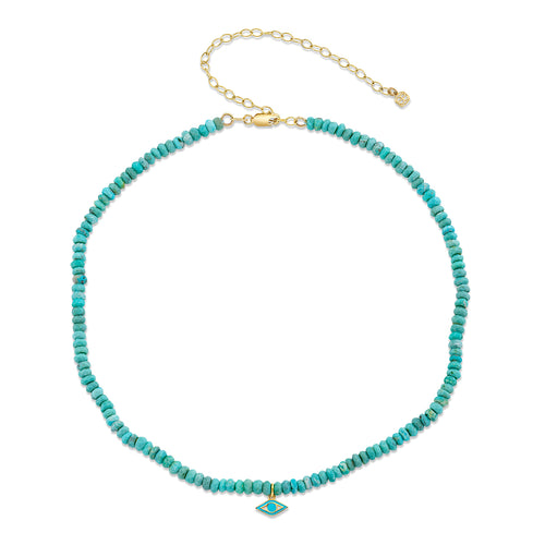 Kids Collection Gold & Enamel Eye Turquoise Necklace
