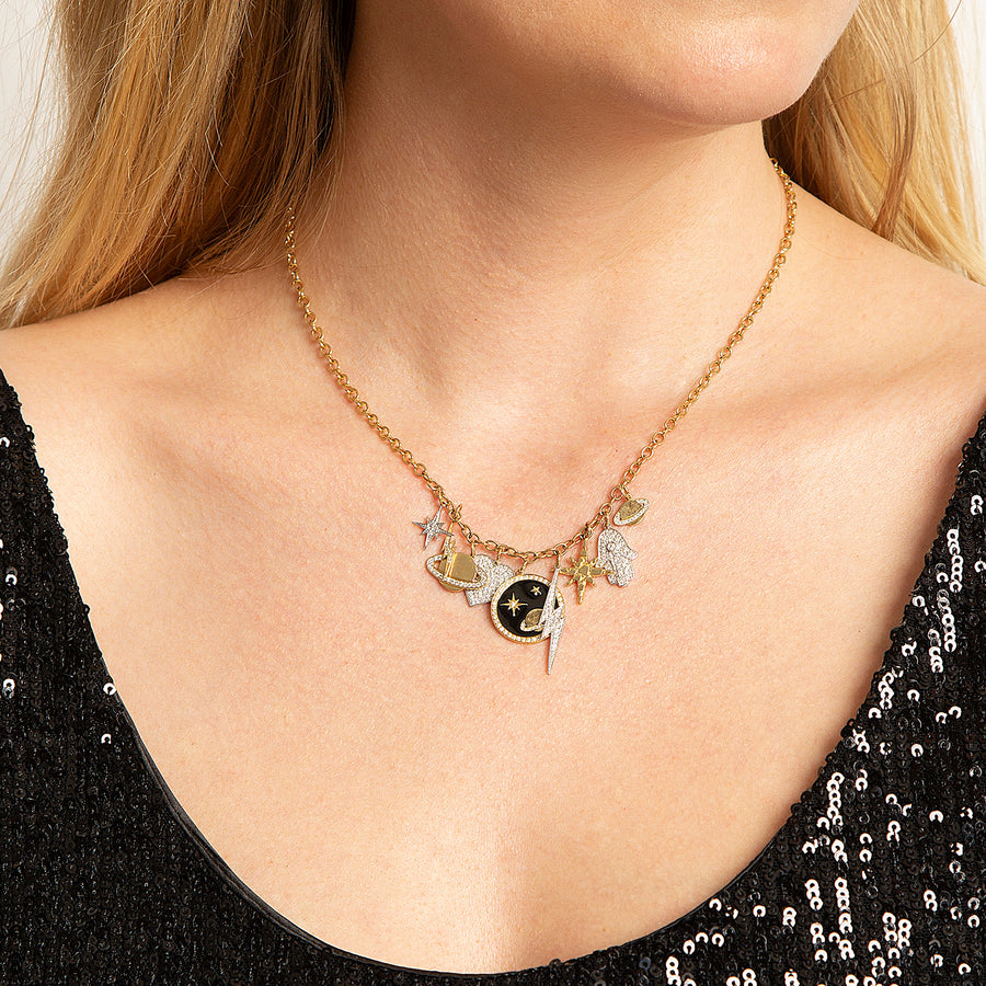 Gold & Diamond Celestial Multi-Charm Necklace - Sydney Evan Fine Jewelry