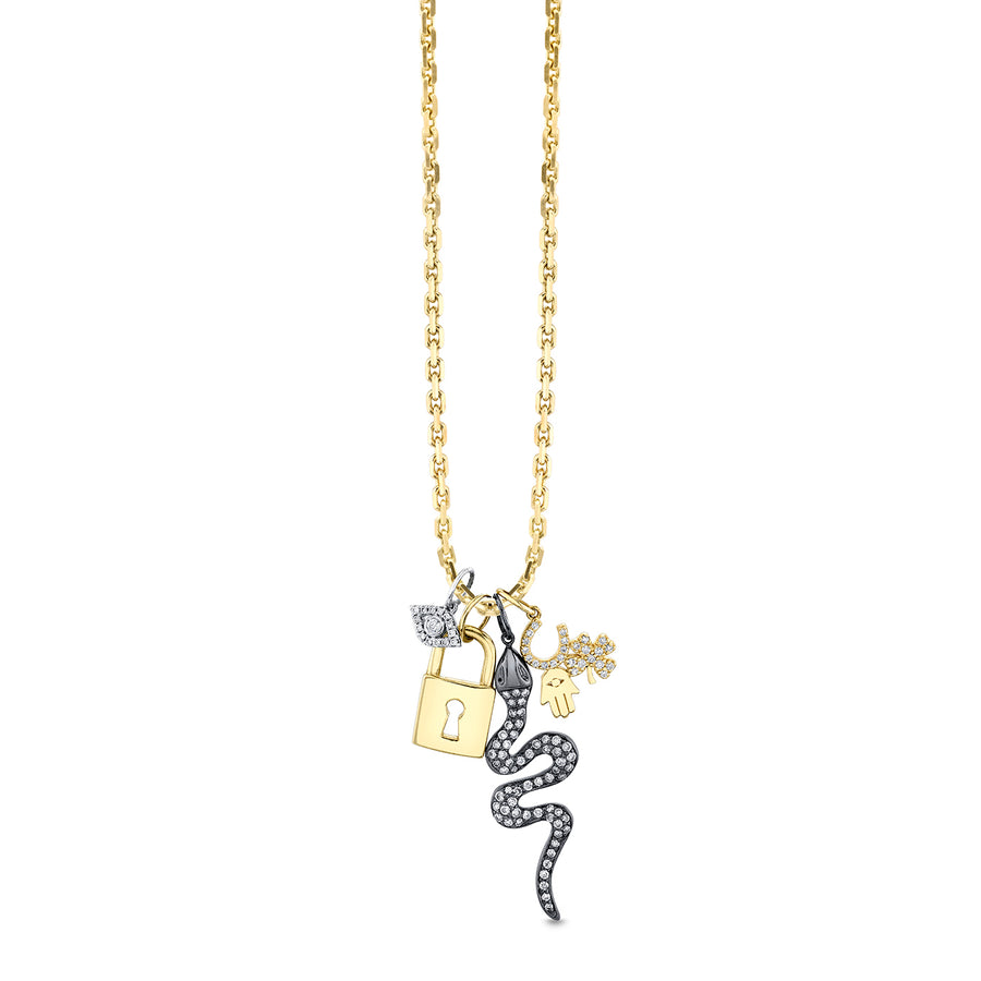 Men's Collection Gold & Diamond Multi-Charm Necklace - Sydney Evan Fine Jewelry