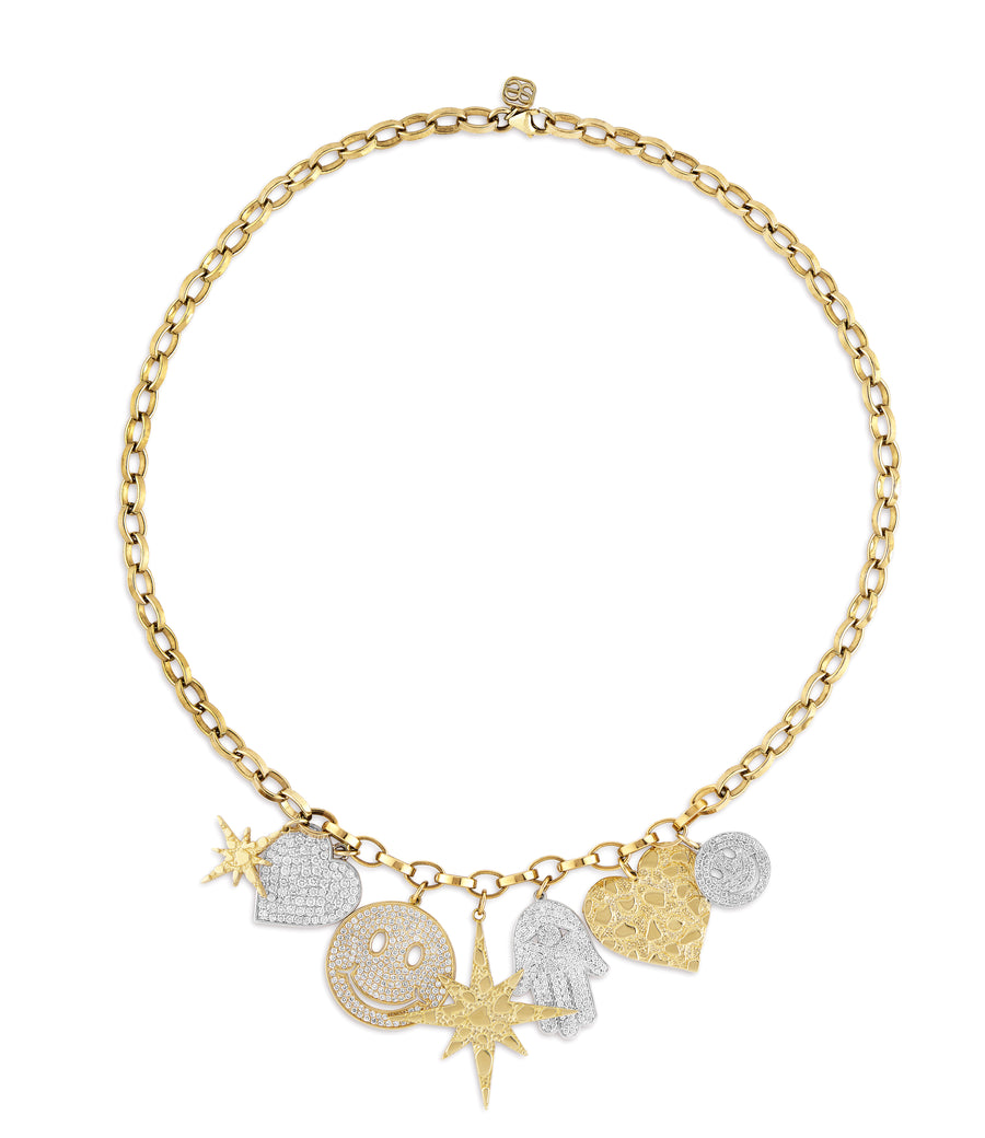 Gold Nugget & Diamond Multi-Charm Necklace - Sydney Evan Fine Jewelry