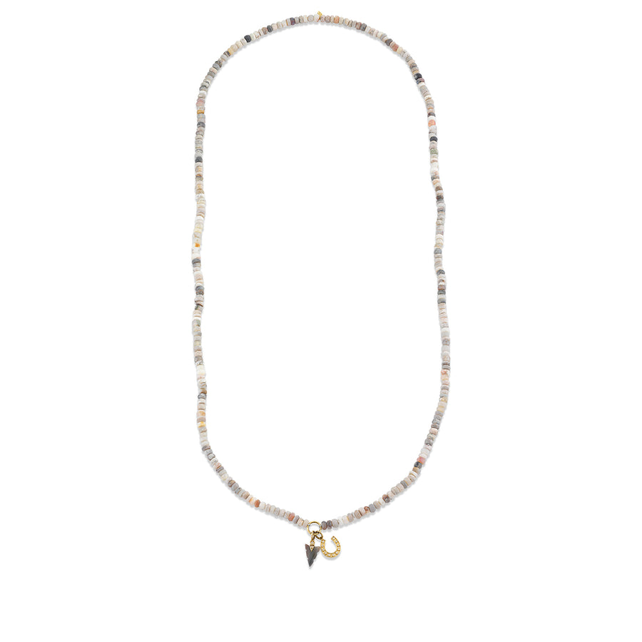 Men's Collection Gold & Diamond Horseshoe & Arrowhead Australian Opal Necklace - Sydney Evan Fine Jewelry