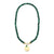 Pure Gold Happy Face Emerald Moroccan Flower Verdite Necklace