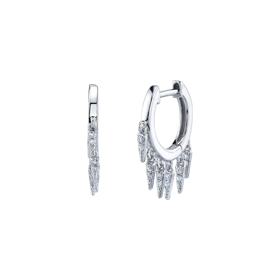 Gold & Diamond Small Fringe Huggie Hoops - Sydney Evan Fine Jewelry