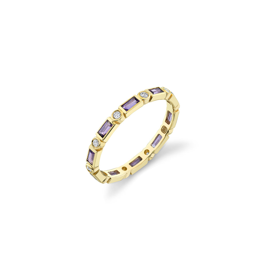 Gold & Gemstone Baguette and Bezel Eternity Ring - Sydney Evan Fine Jewelry