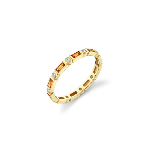 Gold & Gemstone Baguette and Bezel Eternity Ring