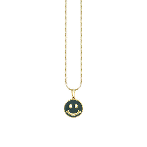 Gold & Enamel Happy Face Charm