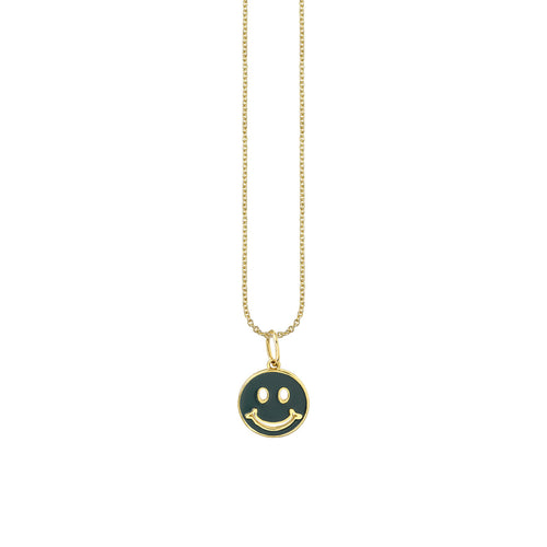 Kids Collection Gold & Enamel Happy Face Necklace