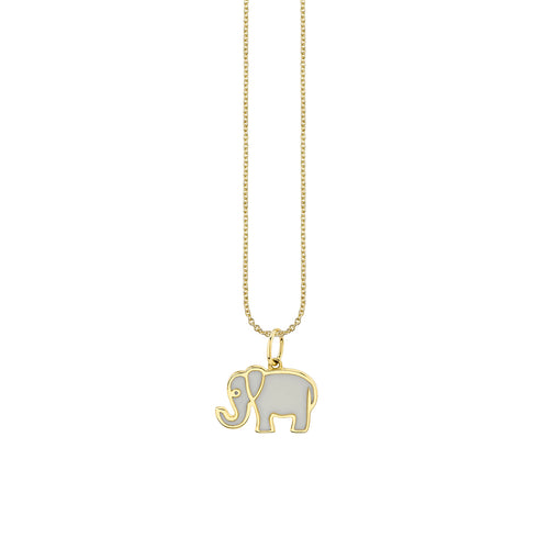 Gold & Enamel Elephant Charm
