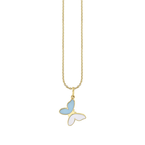 Gold & Enamel Small Butterfly Charm