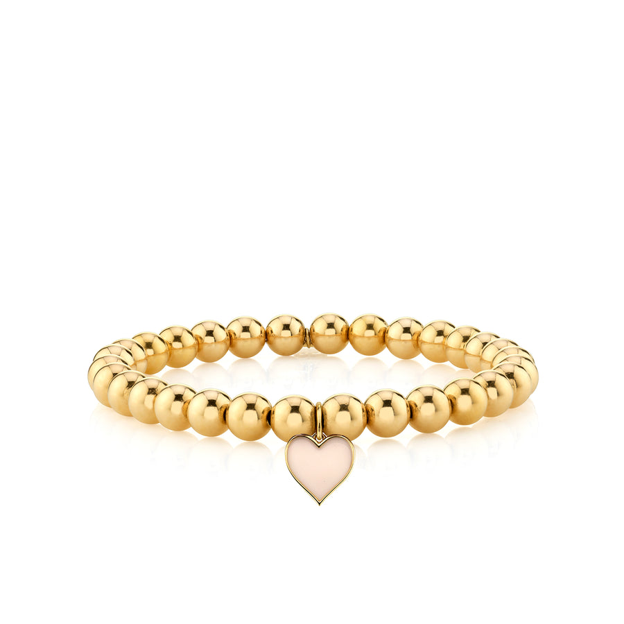 Gold & Enamel Heart on Gold Beads - Sydney Evan Fine Jewelry