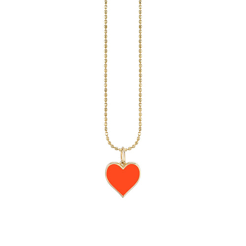 Gold & Enamel Small Heart Charm