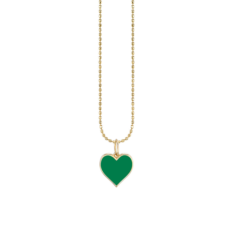 Gold & Enamel Small Heart Charm - Sydney Evan Fine Jewelry