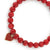 Gold & Enamel Small Heart on Red Bamboo Coral