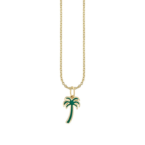 Gold & Enamel Palm Tree Charm