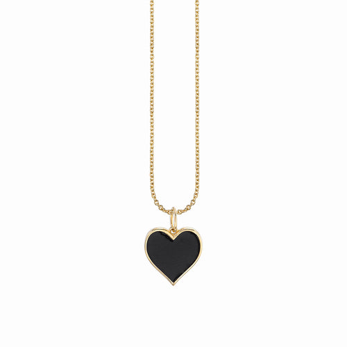 Gold & Enamel Large Heart Charm